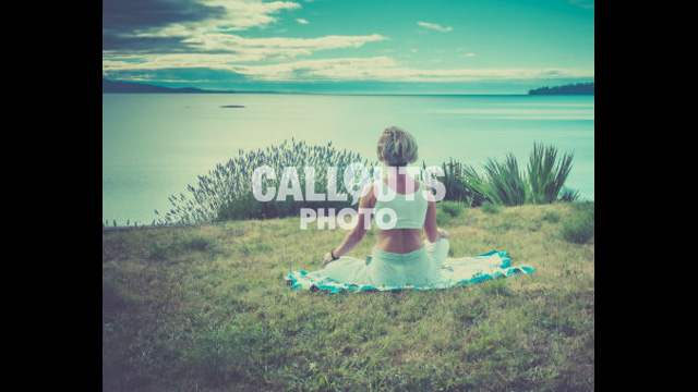 Woman practicing meditation by Cordove Bay