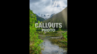 Joffre Lake with forest and glacier background 02