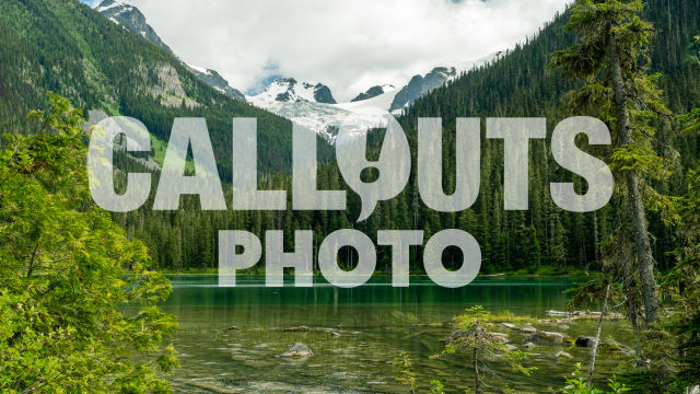 Joffre Lake with forest and glacier background 04