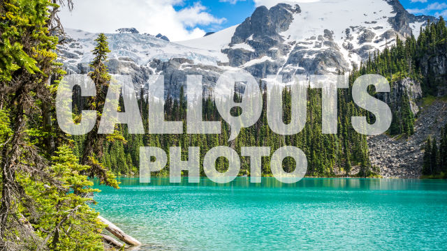 Joffre Lake with forest and glacier background 05