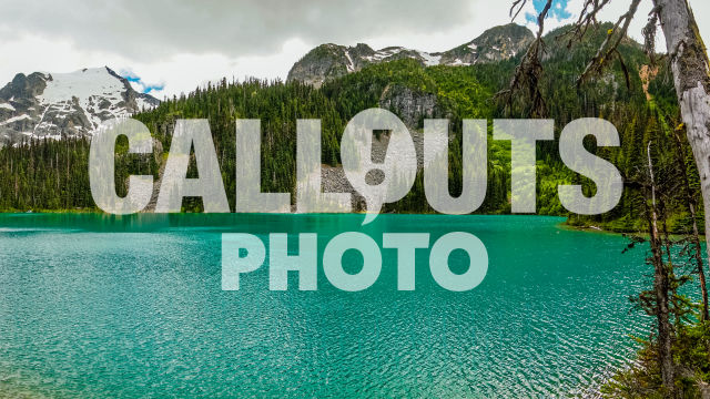 Joffre Lake with forest and glacier background 06