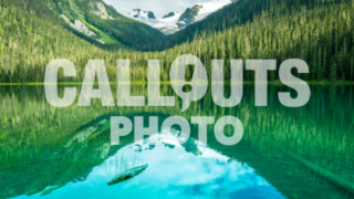 Joffre Lake with forest and glacier background reflecting in water