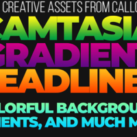 New Camtasia Gradient Headlines, Colorful Gradient Backgrounds, Black Hand Gestures, and more…