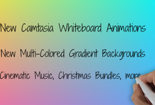 New Camtasia Whiteboard Animations, Gradient Backgrounds, Music & Christmas Bundles