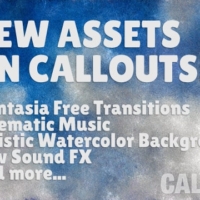 Free Camtasia Transitions, Artistic Backgrounds, Custom Logo, New Music, and More