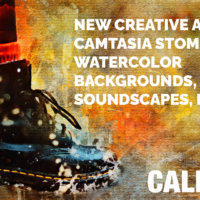 New Camtasia Stompers, Artistic Backgrounds, Music & Media Player Buttons