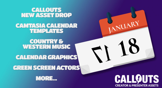 NEW! Camtasia Calendar Templates, Country Music, Music Collections & Green Screen Actors