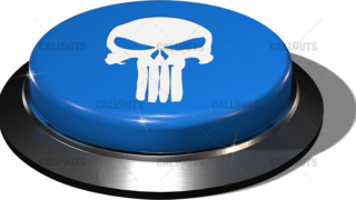 Big Juicy Button – Blue Skull