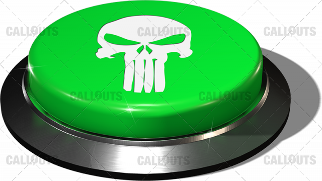 Big Juicy Button – Green Skull