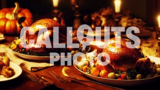 Glorious Thanksgiving Turkey Table Food Photo 02