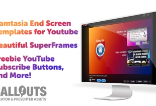 Camtasia End Screen Templates for Youtube, Freebie YouTube Subscribe Buttons, and More!