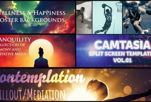 Camtasia Split Screens, Feelgood music, Happiness-themed images, and more!