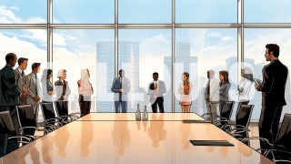 Business Meeting in a Comic Book Style Business Illustration