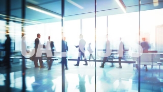 People Walking Across an Office 2 Business Illustration