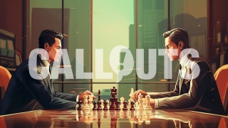 Two Businessmen Playing in Chess Business Illustration