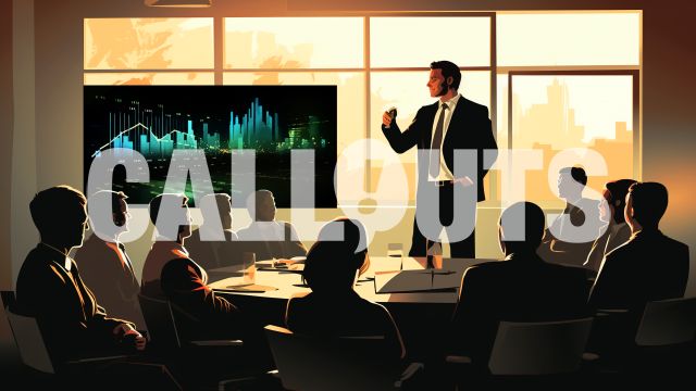 Businessman Gives a Presentation Business Illustration