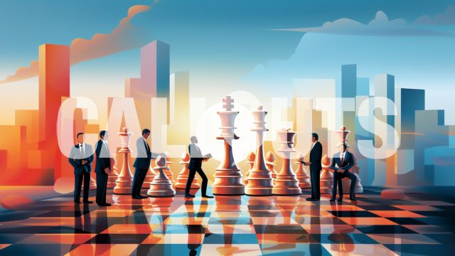 Business People playing Chess Business Illustration