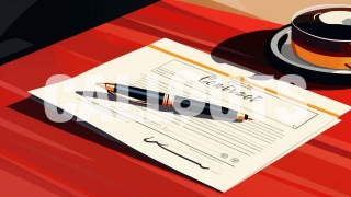Pen and Contract 2 Business Illustration