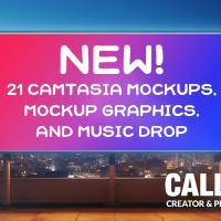 New! 21 Camtasia Mockup Templates, Mockup Graphics and Music Drop