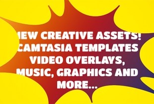 Asset Drop! New Camtasia Creative Transitions, Transition Videos, Graphics collection, and music.