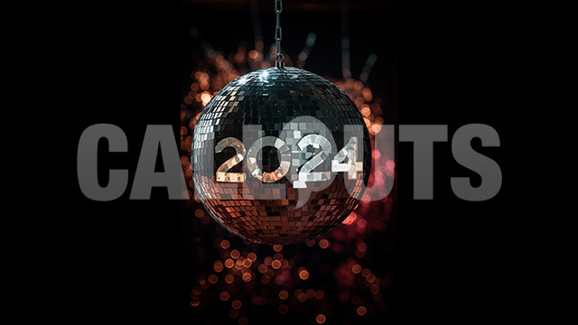 Happy New Year Concept Graphic Vertical Discoball 2024