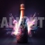 Happy New Year Concept Graphic Square Champagne Bottle Fireworks 2024