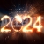 Happy New Year Concept Horizontal Sparkler 2024