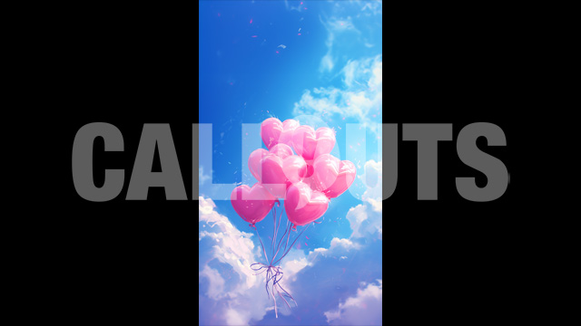 Valentines Day Concept Vertical Graphic Heart Balloon Sky Oil Painting