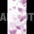 Valentines Day Concept Vertical Graphic Heart Purple in Liquid