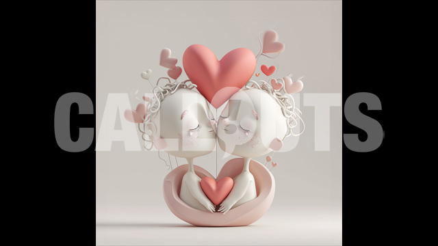 Valentines Day Concept Square Statue