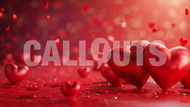 Valentines Day Concept Horizontal Hearts Bokeh