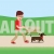 Man Walks Dog in Park- Animated Toon Concept