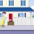 Person Sweep Sidewalk Friendly Neighbor- Animated Toon Concept