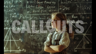 Young Student in Front of a Chalkboard – Education Illustration