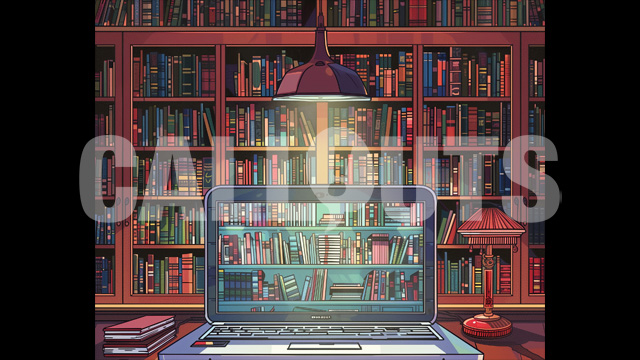 Digital Library – Education Illustration