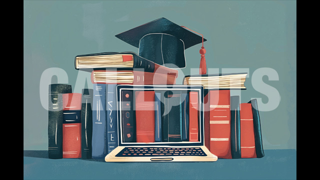 Digital Learning and Traditional Education – Education Illustration