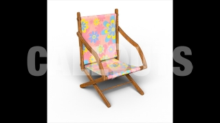 Chair Folding with Shadow 3D Prop Beach-theme