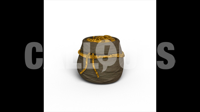 Bag Treasure with Shadow 3D Prop Money-theme