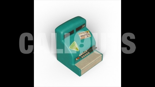 Old Cash Register with Shadow 3D Prop Money-theme