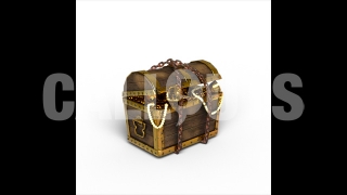 Chest Treasure with Shadow 3D Prop Money-theme