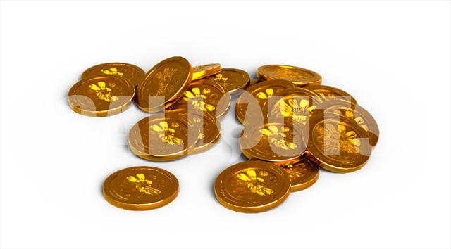 Coins with Shadow 3D Prop Money-theme