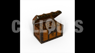 Treasure Chest with Shadow 3D Prop Money-theme