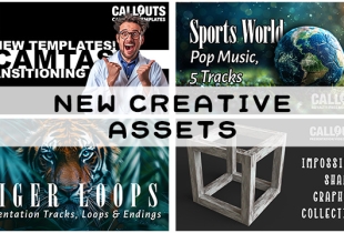 New – Camtasia Transitioning Texts, Sports Music, Tiger Loops, and Impossible Shapes