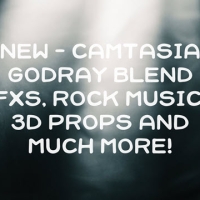 New – Camtasia Godray Blend FXs, Rock Music, 3D Props and more