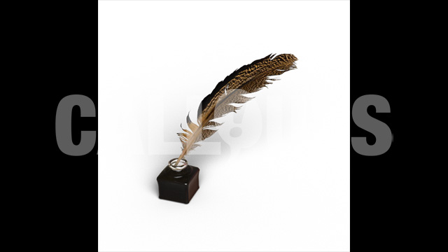Quill and Pen Shadow 3D Prop Education theme