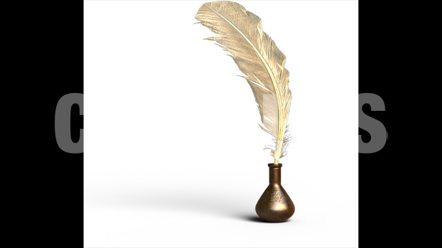 Quill Pen Shadow 3D Prop Education theme