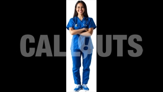 Cheerful Nurse in Full Body Portrait – Cutout Graphics