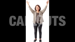 Smiling Middle-Aged Woman in Casual Attire – Cutout Graphics