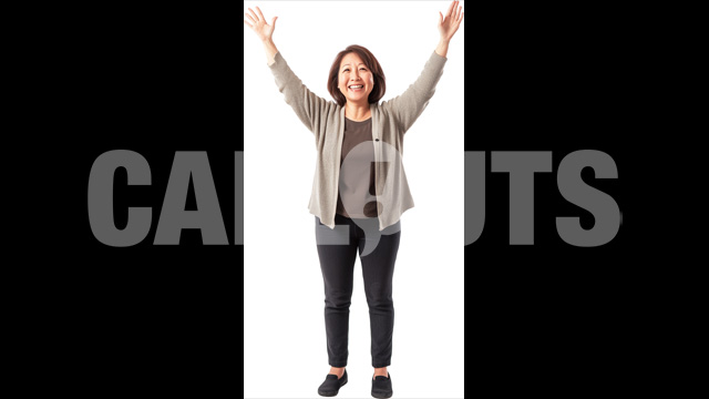 Smiling Middle-Aged Woman in Casual Attire – Cutout Graphics