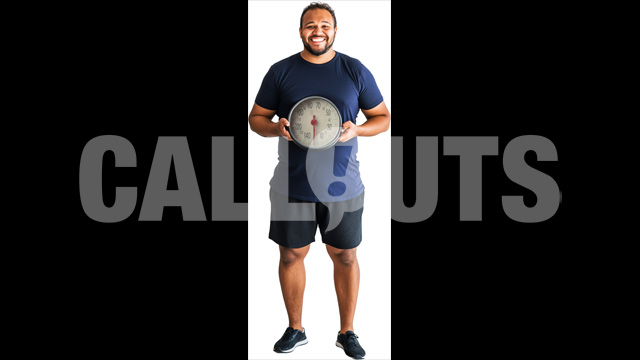 Man Holding an Open Weight Scale – Cutout Graphics